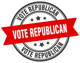 Obraz premium vote republican stamp. vote republican label on transparent background. round sign