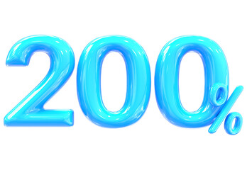 200 Percent Number 3D Render