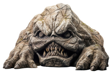 Fototapeta premium PNG Stone monster sculpture statue animal