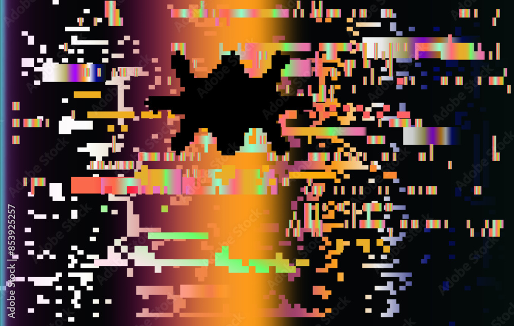 Fototapete vector illustration of visual disturbances with the effect of backlight bleeding and pixel noise. re