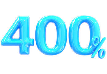 400 Percent Number 3D Render