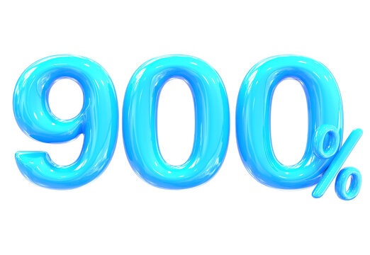 900 Percent Number 3D Render