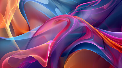 Symphony of Vibrant Abstract Curves and Patterns