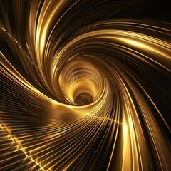 Radiant gold lines forming an elegant abstract design with light effects