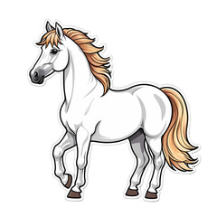 Obraz premium Kawaii Cute Horse Stickers, CLipart