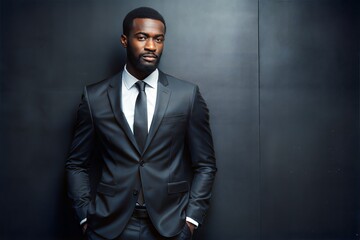 Obraz premium Stylish Black Executive in Formal Wear 