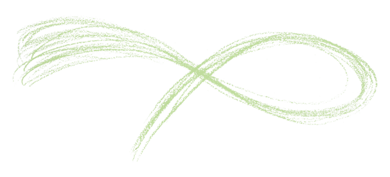 Green pencil strokes isolated on transparent background.