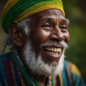 High definition cheerfull senior african man