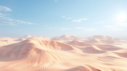 Naklejka premium 3D render of a desert landscape with sand dunes