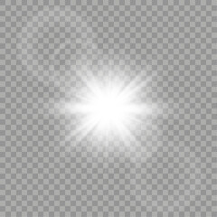 Vector transparent sunlight special lens flare light effect. PNG. Vector illustration.