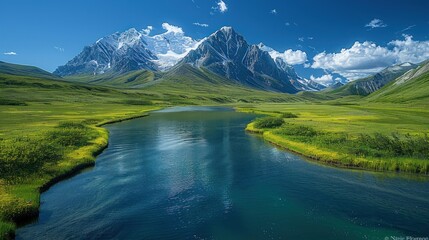 Fototapeta premium Serene Mountain Lake Landscape