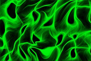 Abstract green pattern on a black background