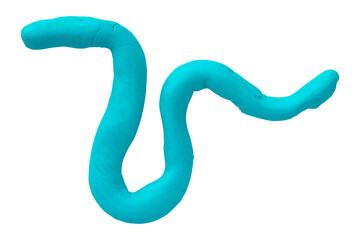 Light blue plasticine isolated on transparent background.
