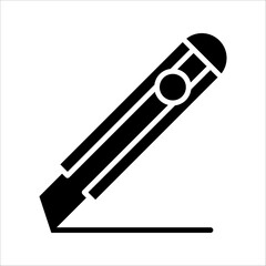 Cutter knife, stationery knife icon in trendy outline style design. Vector graphic illustration. Cutter icon for website design.