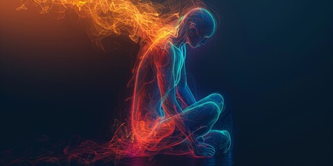 A black background with a gradient of blue