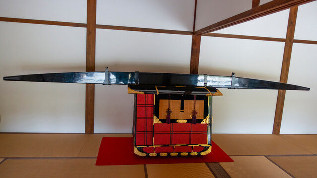 JAPAN, KYOTO &ndash; April 2024:  Kago Tera inside The Tenryuji Temple At Arashiyama Kyoto Japan (The kago tera was the transporter container of priests in medieval Japan)