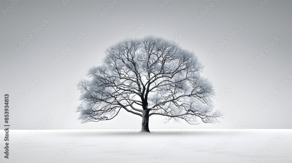 Wall mural a minimalist wallpaper with a simple white background and a single, elegant black line drawing of a 