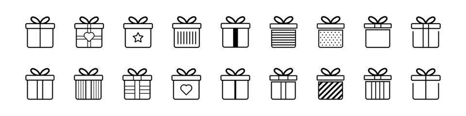 Gift box. Vector present sign