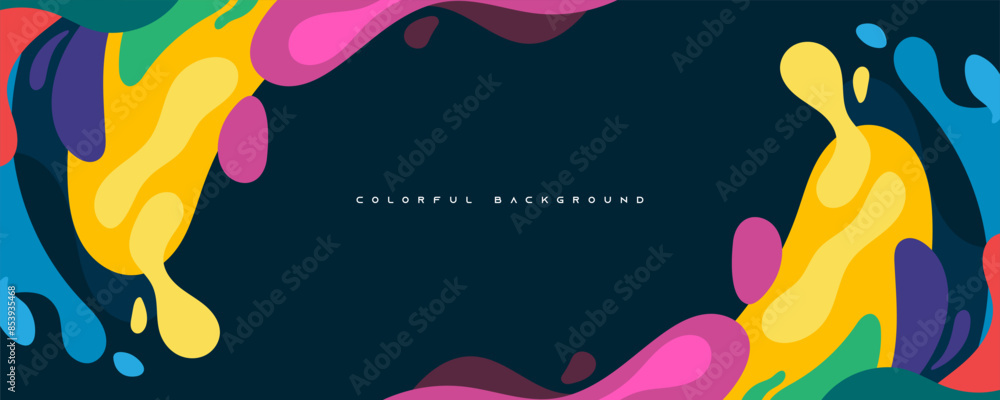 Leinwandbilder Abstract colorful splash and wavy shape background dynamic concept design vector