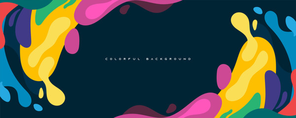 Abstract colorful splash and wavy shape background dynamic concept design vector