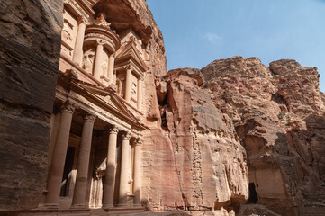 Petra, fachada del tesoro de Petra, Jordania.