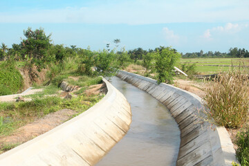 Irrigation Canals that irrigate rice fields in rural areas