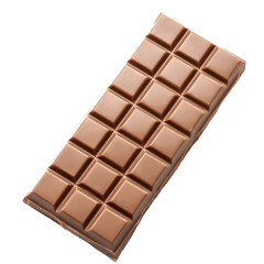 Obraz premium Milk Chocolate Bar Isolated on White Background,cutout on transparent backgrounds.