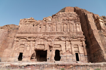 Petra, fachada de las tumbas reales, Jordania.
