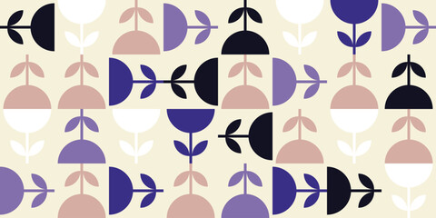 Vector background. geometric flower plant. abstract illustration. Bauhaus style
