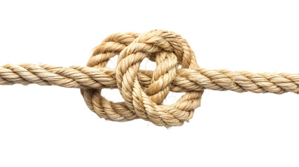 Fototapeta premium Thick Rope Tied in a Knot,cutout on transparent backgrounds.