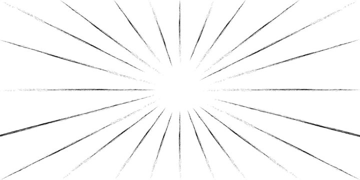 Abstract comic book radial flash explosion lines isolated. Superhero vector illustration design. Bright black light strip burst background. Flash ray blast glow. Manga anime speed lines frame.