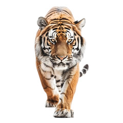 Naklejka premium Walking Tiger,cutout on transparent backgrounds.