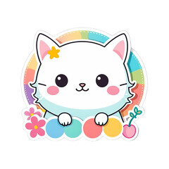 Cute Kawaii Cat Stickers Clipart
