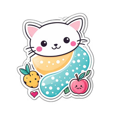 Cute Kawaii Cat Stickers Clipart