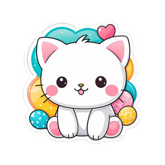 Cute Kawaii Cat Stickers Clipart