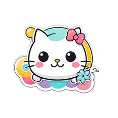 Cute Kawaii Cat Stickers Clipart