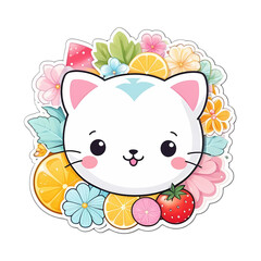 Cute Kawaii Cat Stickers Clipart