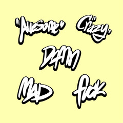 hype words design graffiti vector