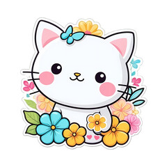 Cute Kawaii Cat Stickers Clipart