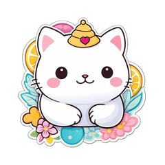 Cute Kawaii Cat Stickers Clipart