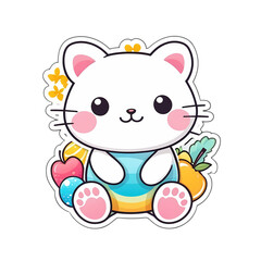 Cute Kawaii Cat Stickers Clipart