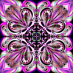 Mesmerizing  purple neon mandala design