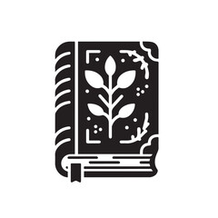 Silhouette of Book Icon Isolated in White
