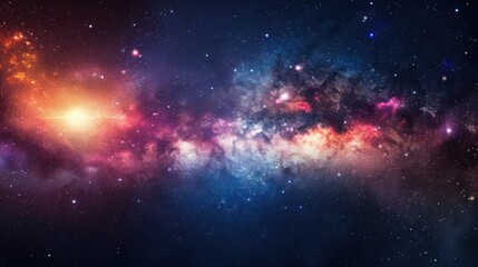 Naklejka premium abstraction of solar system galaxy, star and planet.