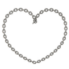 3D render features a heart sculpture crafted from sharp-tipped chains, adding an edgy touch to romance (transparent PNG format).