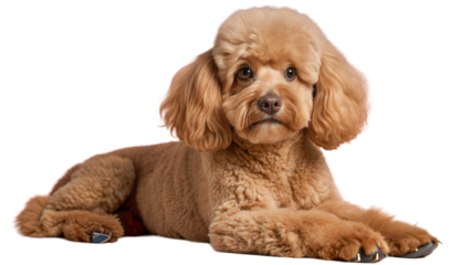 poodle dog isolated on white background 