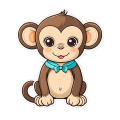 Cute Kawaii Monkey Stickers Clipart