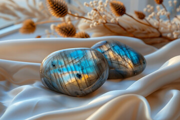 Halbedelsteine mit Dekoration - Labradorit 