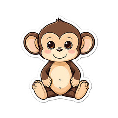 Cute Kawaii Monkey Stickers Clipart