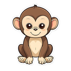 Cute Kawaii Monkey Stickers Clipart